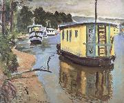 George Leslie Hunter Houseboats,Balloch china oil painting reproduction